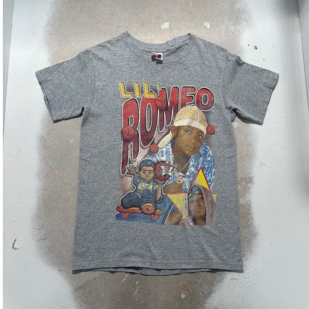 Vintage 90s Lil Romeo My Baby Rap Tee Hip Hop T-Shirt Master P Grey Small